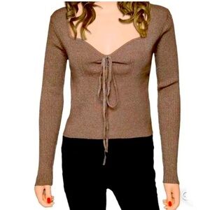House of Harlow Tie Neck Crop Top